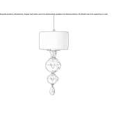 Pendant lamp with crystals Passau