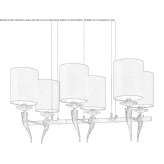 Metal hanging lamp with crystals Lutcher