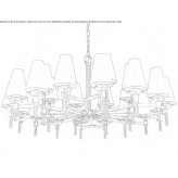 Metal and silk chandelier Cacilhas