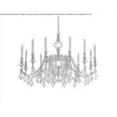 Metal chandelier with crystals Agna