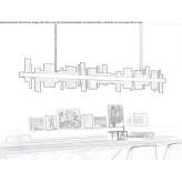 LED hanging lamp made of metal and natural stone Argos