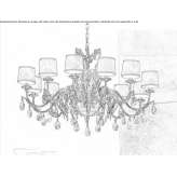 Gold leaf chandelier with crystals Henry