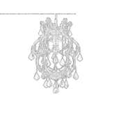 Metal chandelier painted with crystals Kossa