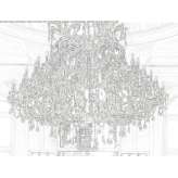 Metal chandelier painted with crystals Kossa