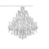 Metal chandelier painted with crystals Kossa