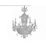 Incandescent brass chandelier with crystals Palanca