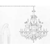Glass chandelier with crystals Llipa