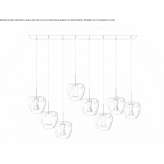 LED hanging lamp made of glass and aluminum Polle