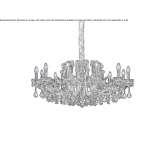 Metal chandelier with crystals Kossa
