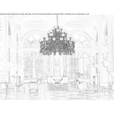 Incandescent metal chandelier with crystals Guerande