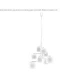 Lampa wisząca z metalu i tkaniny Poltar
