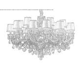 Metal chandelier painted with crystals Kossa