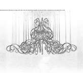 Metal LED chandelier with crystals Oviglio