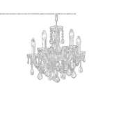 Metal chandelier painted with crystals Kossa