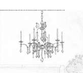 Halogen painted metal chandelier with crystals Ojojona