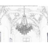 Incandescent brass chandelier with crystals Atamaria