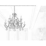 Incandescent brass chandelier with crystals Boraure