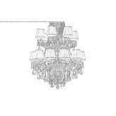 Metal chandelier painted with crystals Kossa