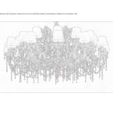 Metal chandelier painted with crystals Kossa