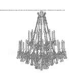 Incandescent brass chandelier with crystals Atamaria