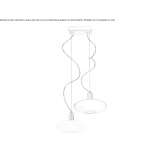 Handmade hanging lamp made of Murano glass Tepu