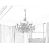 Incandescent metal chandelier with crystals Guerande