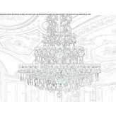 Metal chandelier with crystals Kossa
