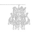 Metal chandelier painted with crystals Kossa