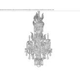 Blown glass chandelier with crystals Vinerea
