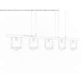 Metal hanging lamp with crystals Barolo