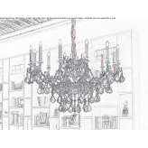 Incandescent brass chandelier with crystals Atamaria