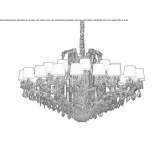Metal chandelier with crystals Kossa