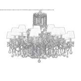 Metal chandelier painted with crystals Kossa