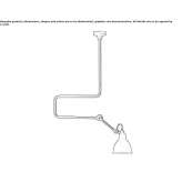 Adjustable steel ceiling lamp with swing arm Capralba
