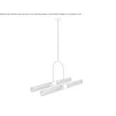 LED ceiling lamp in brass and colored glass Valdice