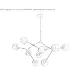 Brass ceiling lamp Zena