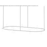 A system of modular LED chandeliers made of metal and glass Sexau