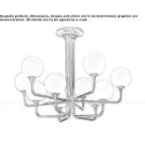 Lampa sufitowa ze szkła Murano i metalu Sestu