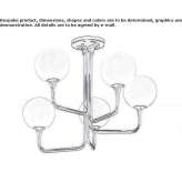 Ceiling lamp in Murano glass and metal Sestu