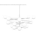 LED hanging lamp made of blown glass Tuczno