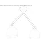 Lampa sufitowa z metalu i opalowego szkła Dowagiac