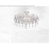 Glass ceiling lamp with crystals Moutfort