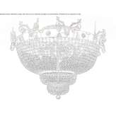 Bulb, metal ceiling lamp with crystals Palanca