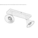 Regulowana, metalowa lampa sufitowa Pachas