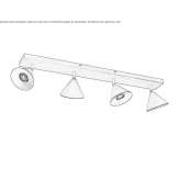 Regulowana, metalowa lampa sufitowa Pachas