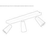 Adjustable metal LED ceiling lamp Santorso