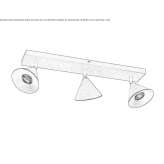 Regulowana, metalowa lampa sufitowa Pachas