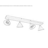 Adjustable metal ceiling lamp Pachas
