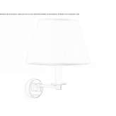 Textile wall lamp with a brass arm Bagworth