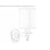 Textile wall lamp with a brass arm Chenove